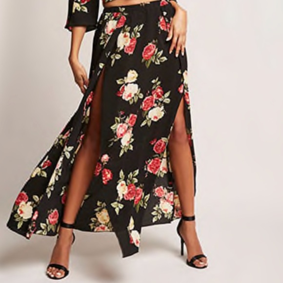 forever 21 floral maxi skirt